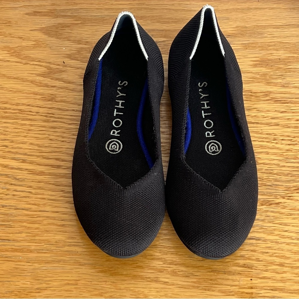 Rothy’s “The Flat” - Black Solid, Round Toe Size 6.5